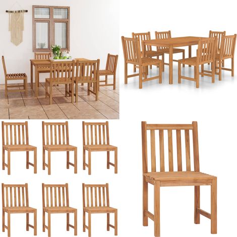Set da pranzo da giardino 7 pz 150x90 cm in legno massello di teak - Tavolo da giardino - Sedie da giardino