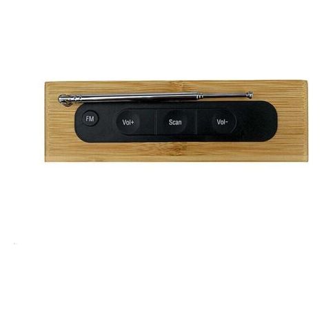 Sveglia Radio Retro in Legno con Display LED, Silenziosa, Misura 16,5x4,5x9 cm, Luce Bianca Pura, Ideale per Regalo (1/2)