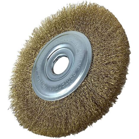 SPAZZOLA PER MOLA DA BANCO SMERIGLIATRICE IN ACCIAIO OTTONATO Ø150 o 200mm IMA, "Ø200x27x25"