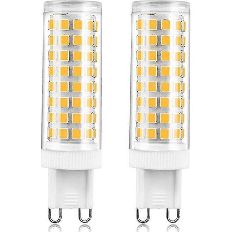 Ampoules LED G9 10 W, 100 LED type maïs, en céramique, sans scintillement, grand angle de diffusion, lot de 2, blanc chaud-AquaForge (1/4)