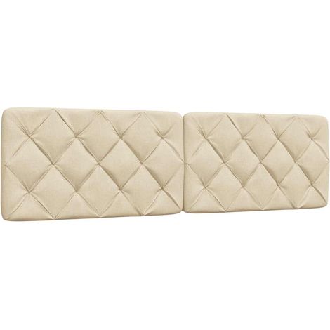 vidaXL Cabecero de cama acolchado tela crema 180 cm (1/5)