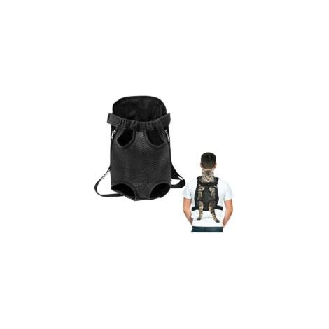 Sac à Dos Ventral pour Moyen Petit Chien, Sac de Transport Devant pour Chien, Sac D'accessoires de Voyage pour Animal de Compagnie Chien Chat, Sac à Dos pour Balader Chien Portable, Noir (M)