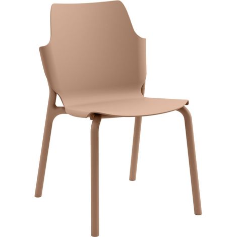 Sedia da cucina impilabile Rebecca Mobili Kador 83x56x47 Polipropilene Mocha Moderno SET 2 pezzi