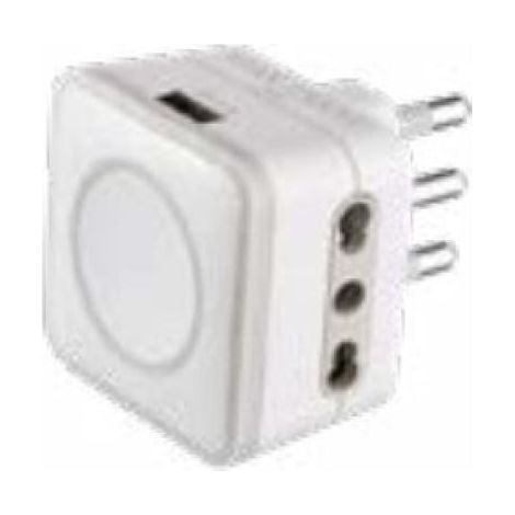 Electraline gummy triple adaptateur avec usb 1.2a gris - 72085