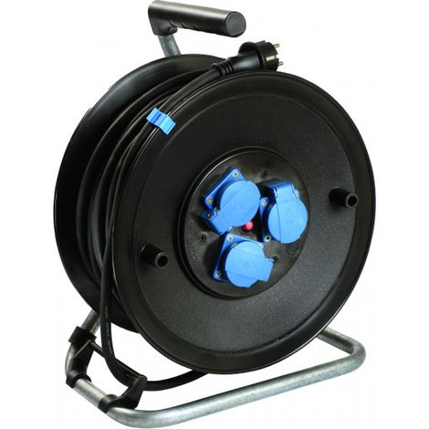 Enrouleur Câble Pro 25m Ip44 Robuste, étanche Ip44, Câble H07rn-f 3g2.5 - As - Schwabe Gmbh