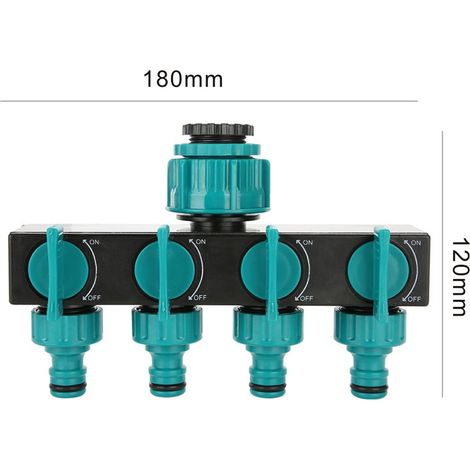 Robinet d'arrosage de jardin et d'entretien de pelouse de style européen avec une vanne d'entrée et quatre vannes de sortie, raccord d'irrigation transfrontalière, inverseur à 4 voies (1/5)