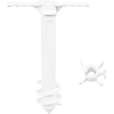 Kit d'ancrage pour parasol de plage avec crochet, compatible avec tous les supports de sécurité. (1/5)