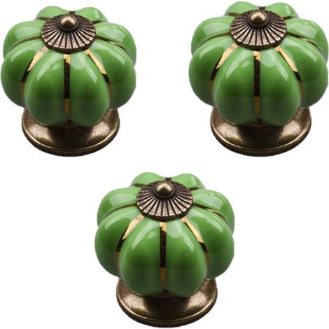 pezzi di pomelli vintage in ceramica a forma di zucca 40x40 mm (diametro x altezza), maniglia per mobili antichi, pomelli per porte e cassetti con tirante a vite per cucina, armadio, cassettiera, guar (1/5)