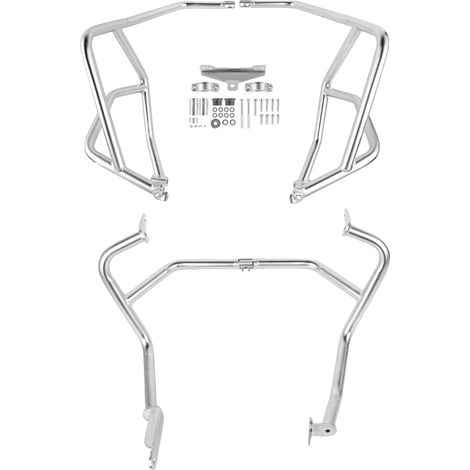 Crash Bars Set, Motorstoßstangen-Schutz, Rahmen-Schutz, 1 Set Silber (1/2)