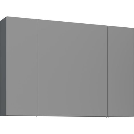 Badezimmerschrank mit Spiegel "Bari 100" – 97 x 16 x 66 cm – Anthrazit matt (1/3)