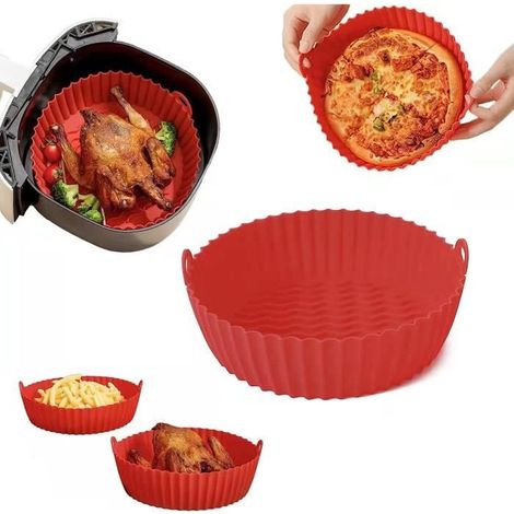 Panier Friteuse en Silicone,moule air fryer,Panier en Silicone Accessoires de Friteuse,Convient aux friteuses à air (1/4)