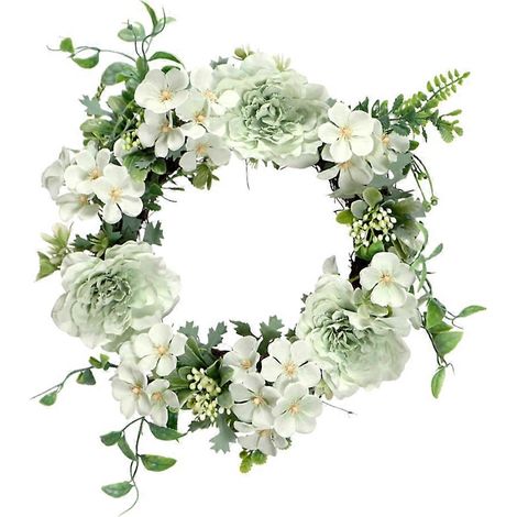 Guirlande suspendue de camélias, couronne de fleurs vertes pour décoration murale, 3 pièces (1/5)