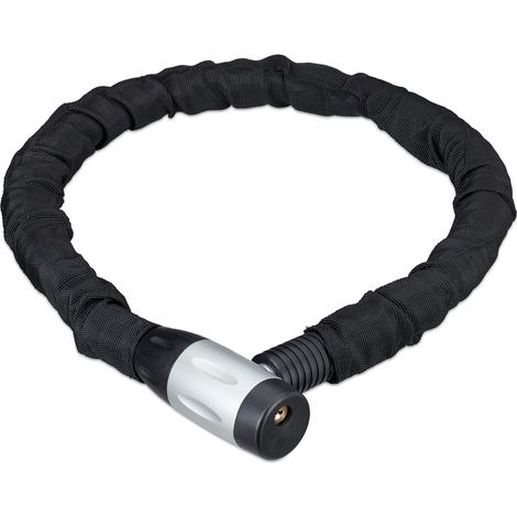 Antirrobo de cadena para bicicleta seguro 100 cm protección contra robos diseño ergonómico en tejido negro 130004016 (1/4)