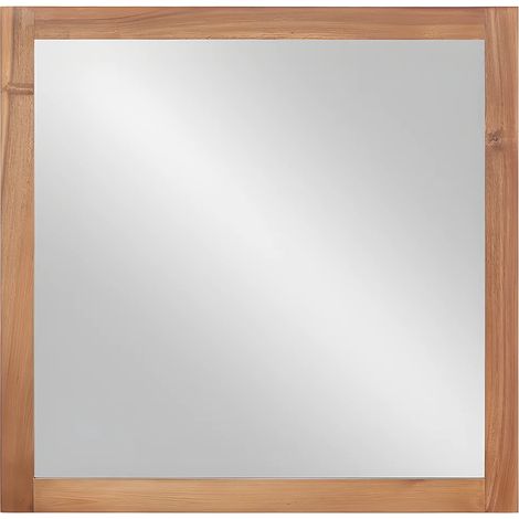 Miroir carré avec contour en bois d'acacia - 60 x 60 cm - SEPANG (1/4)