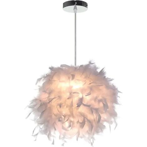 U-Do Suspension Plume Luminaire Blanche Moderne Lustre Abat-Jour Ø25Cm (1/4)