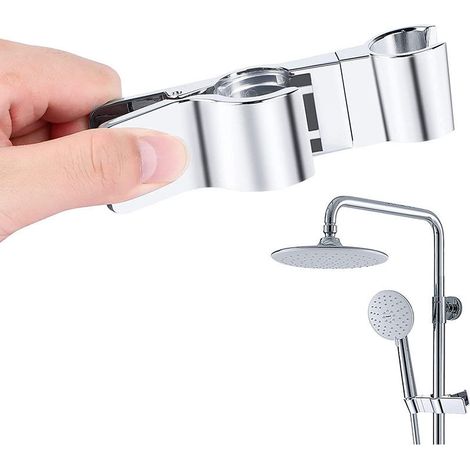 Support Douchette,Support Pommeau de Douche,Barre de Douche Support Douchette Sans Percage,45°Clamp Douchette Réglable