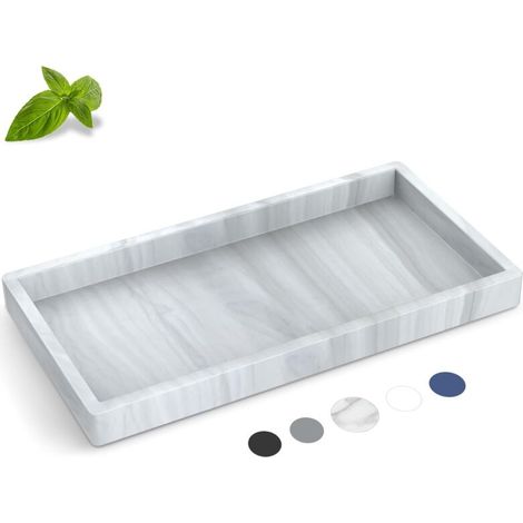 Small silicone bathroom tray with integrated soap dispenser and toilet tank tray - 19.8 x 9.9 cm - AquaForge (1/5)