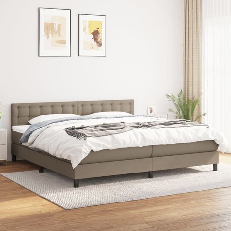 Boxspringbett mit Matratze Taupe 200x200 cm Stoff vidaXL (1/5)