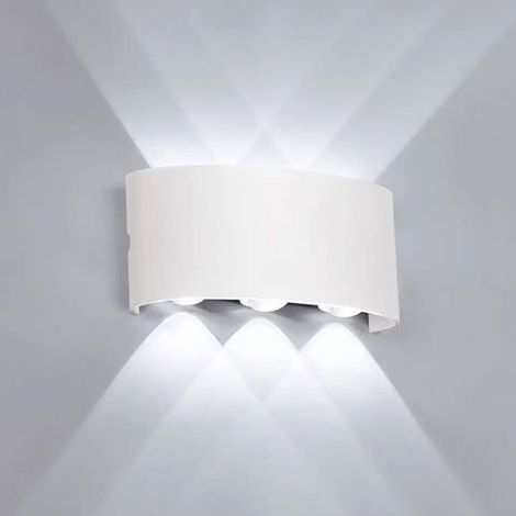 APPLIQUE PLAFONIERA LED 6W FARO FARETTO LAMPADA DA PARETE MURO DOPPIA LUCE 6500K