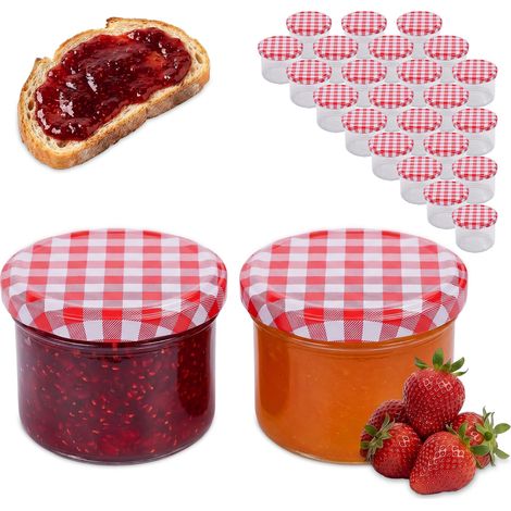 Relaxdays barattoli, set 25, 220 ml, coperchio twist-off, per conserve e marmellate, trasparenti