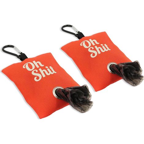 Lot de 2 distributeurs de sacs à crottes avec clip, porte-sacs pour laisse de chien, couleur orange, accessoire de promenade (1/5)