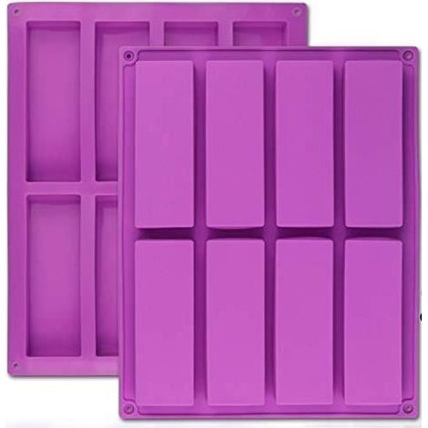 Moules rectangulaires - GSRPOP - Lot de 2 - Silicone alimentaire - 8 cavités - Flexible et antiadhésif (1/4)
