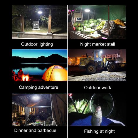 Lampe de secours solaire extérieure Camping lumière tente Camping cabine lumières suspendues USB Rechargeable lampe de poche Mode (1/5)