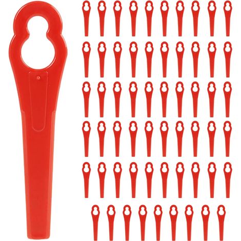 Lot de 60 Lames de Rechange en PA6 pour Coupe-Bordure Sans Fil,Lames en Plastique Résistant pour Jardin et Bordures de Pelouse (1/5)