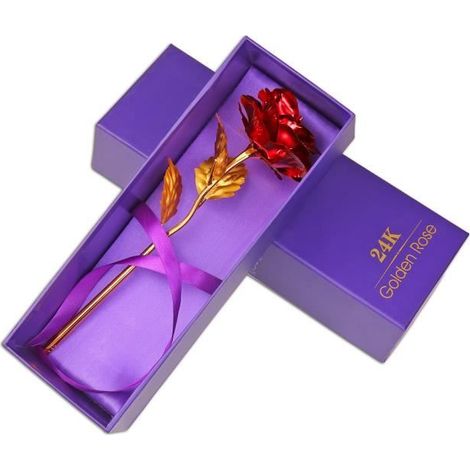 24K or plaquée Rose Unique cadeau anniversaire de mère jour petite amie Merci donnant la décoration à la maison (1/2)