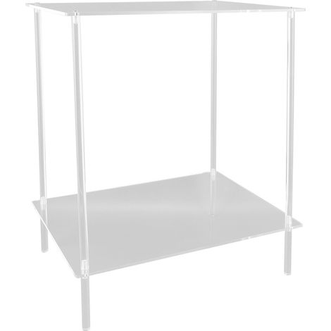 Table d'appoint en acrylique à 2 niveaux, simple, légère et moderne, idéale pour le salon ou la chambre. (1/5)
