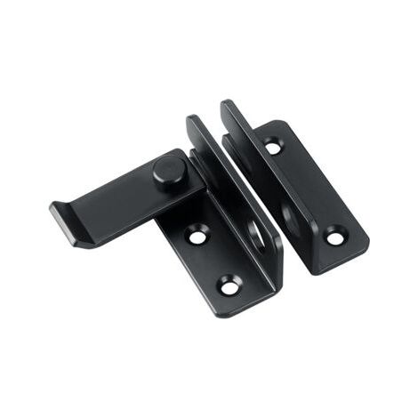 Serrure de porte extérieure, serrure de portail, serrure de porte intérieure (avec vis), convient aux fenêtres, placards et jardins, serrure de porte coulissante, finition en acier inoxydable noir (ga (1/5)