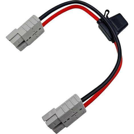 Connecteur gris 50 A avec fusible, câble d'extension en silicone 10 AWG pour panneau solaire de voiture, pour conversion de batterie solaire en panneau solaire (1/5)