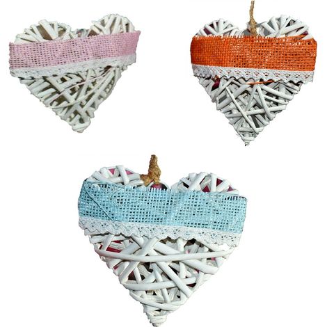 Cuore decorazioni pasquali da appendere per albero di pasqua arredo casa set da 6 in tessuto vari colori moderno e particolare (1/5)