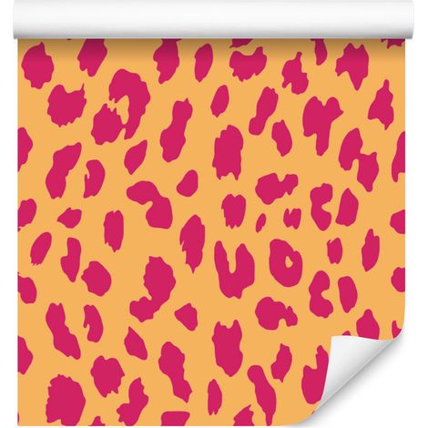 Papier peint 50x1000 cm, motif cuir rose, orange, or et pêche (1/4)