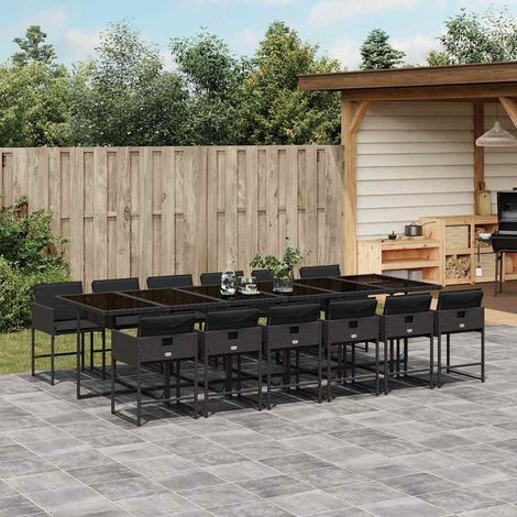 Maison Exclusive - Set comedor de jardín con cojines 13 pzas ratá (1/5)