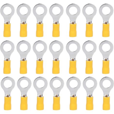 100 Pièces Cosses à Œil Isolées pour Câbles Électriques, Connecteurs à sertir Cuivre AWG12-10 RV5.5-8 (1/5)