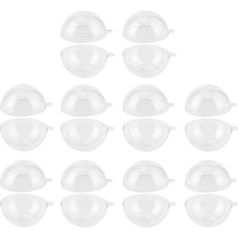 10 paires de boules transparentes à remplir, décorations de Noël et de mariage à suspendre. (1/5)