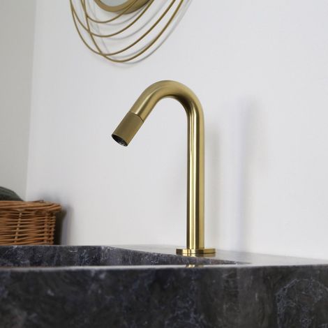 Grifo de lavabo de oro cepillado, agua fría, Esseline, ESSEBAGNO ESSEBAGNO (1/5)