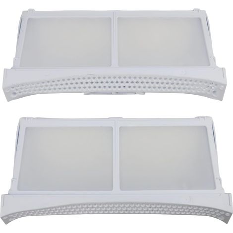 Lot de 2 Filtre à peluches, Plastique, Blanc, Pour Sèche-linge Siemens Bosch (1/5)