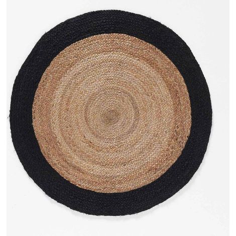 Tapis rond 90 cm jute Salem noir (1/2)