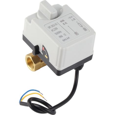 Vanne motorisée 2 voies normalement ouverte DN15 AC220V, électrique avec commande manuelle et automatique (1/5)