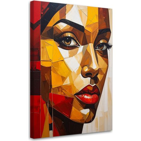 Wandbild Frau Gesicht Abstraktion farbig 60x90 cm (1/5)