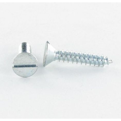 Vis tôle Tête fraisée Fendue 5.5X25 Acier zingué-10 pièces