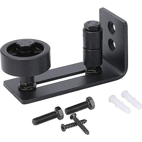 Hochleistungs-Schiebetürschiene für Scheunentüren, 8-in-1-Anschlag aus schwarzem Kohlenstoffstahl, flächenbündiges Design. (1/4)