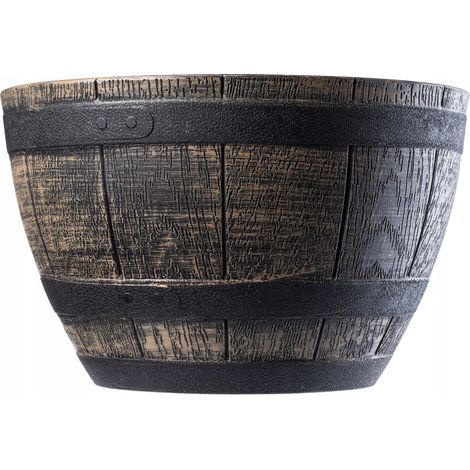 KADAX Blumentopf, Blumenkübel aus Kunststoff, rund, 33 cm, Dunkelbraun