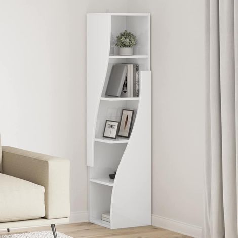 Corner Cabinet 32x32x140cm Engineered Wood High Gloss White vidaXL