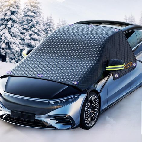 Funda de parabrisas de invierno, funda de parabrisas de coche con 10 imanes, cubre manijas de puertas, funda de parabrisas, funda de parabrisas de coche para protección contra la nieve