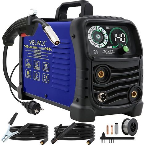 VELPAX Poste a Souder MIG-140,Poste A Souder MIG MMA TIG 140Amp MIGStick MIG Sans gaz Flux Core MIG,Soudage par points, IGBT Invert (1/5)