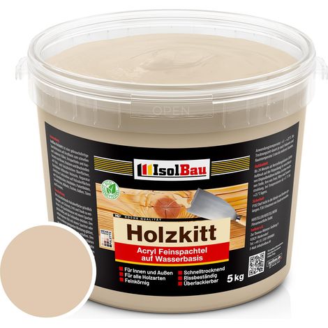 Holzkitt Spachtelmasse Holzspachtelmasse Innen Außen 5 kg Eiche Mittel (Nr. 19) (1/5)