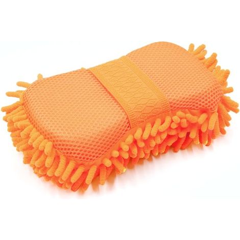 Éponge Lavage Microfibre Chenille - Double Face Polaire Maille - Pour Voiture Cuisine Salle De Bain - 1 Pièce (1/5)